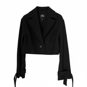 ALO Yoga Women's Wool Cropped Metro Trench - Extra Small